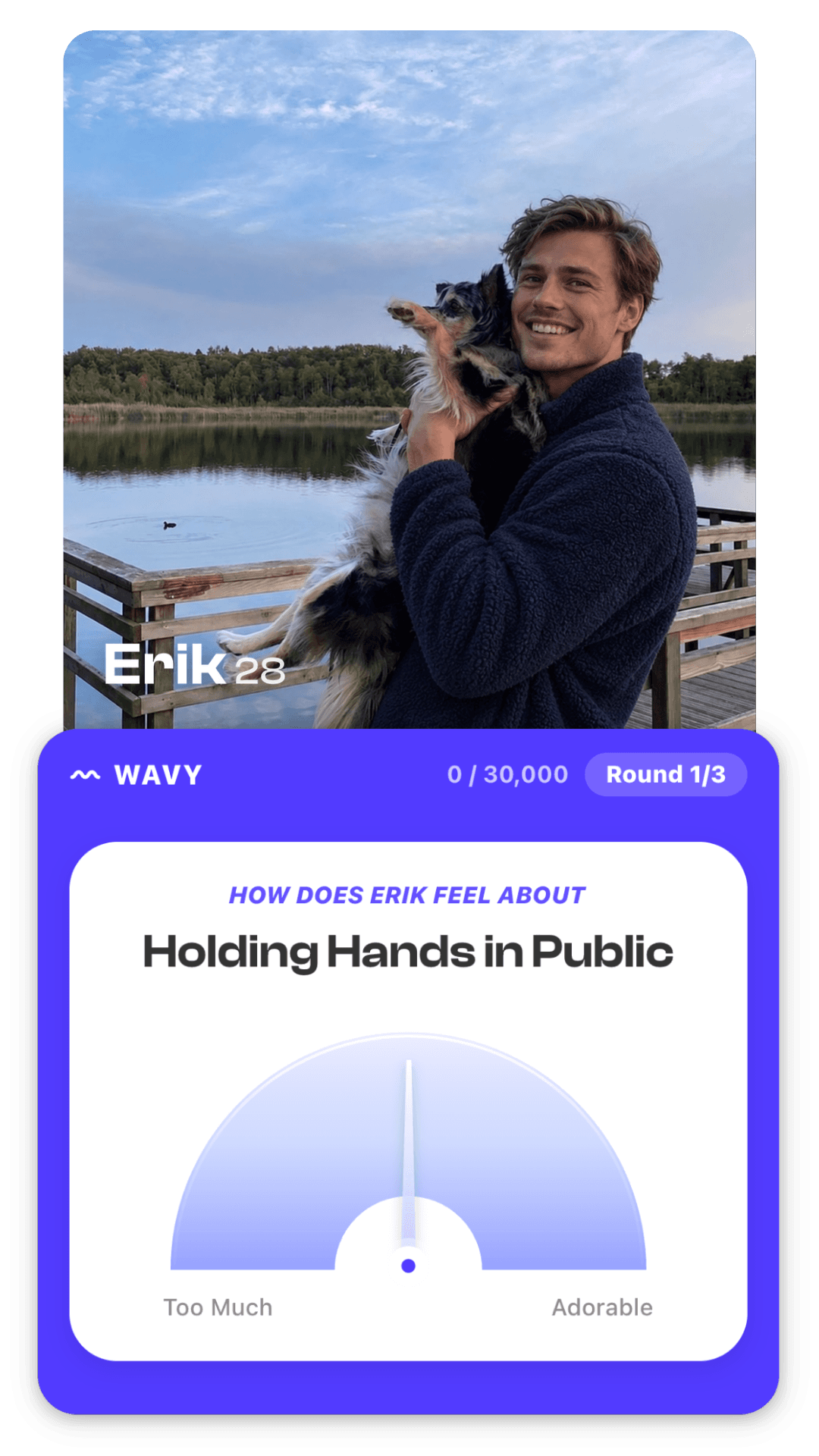 A Wavy round asking how Erik feels about holding hands in public